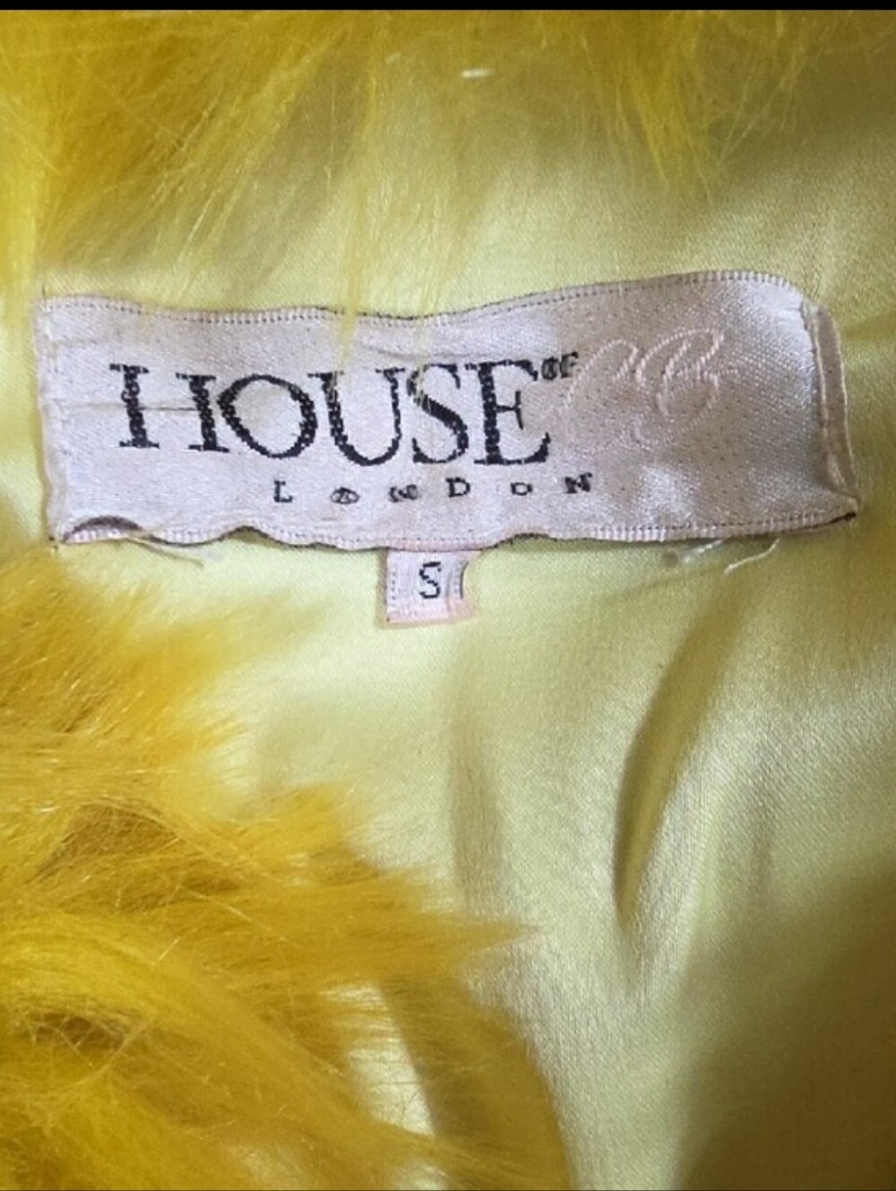 House of CB Bright Yellow Faux Fur Teddy Jacket - Picture 2 of 7